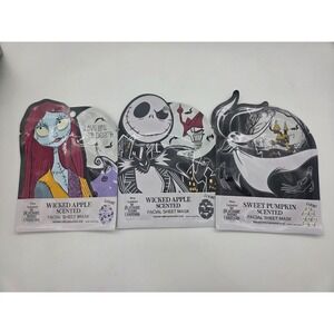 Disney Nightmare Before Christmas Sally /Jack /Zero Facial Masks Set of 3